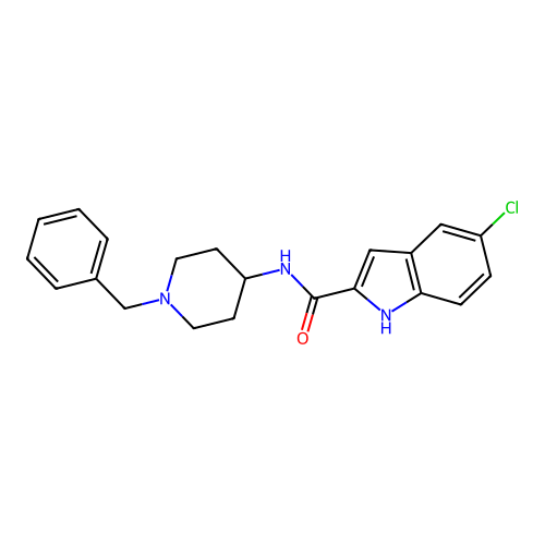 N-(1-benzylpiperidin-4-yl)-5-chloro-1H-indole-2-carboxamide structure