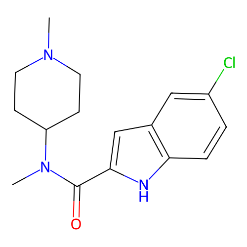 5-chloro-N-methyl-N-(1-methylpiperidin-4-yl)-1H-indole-2-carboxamide structure