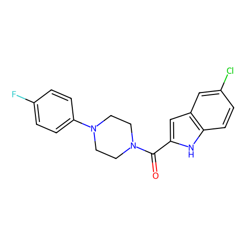 (5-chloro-1H-indol-2-yl)[4-(4-fluorophenyl)piperazin-1-yl]methanone structure