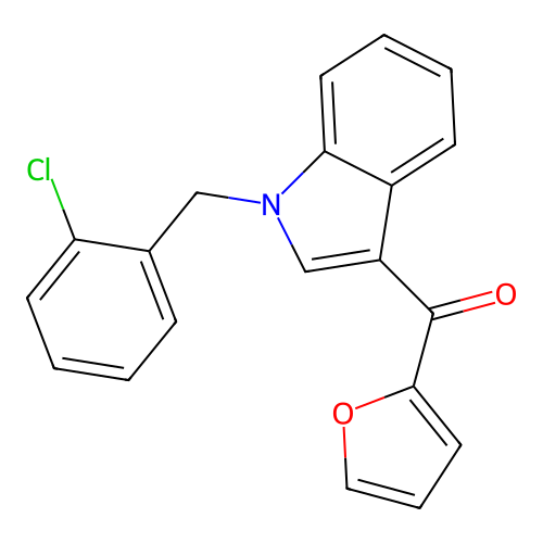 [1-(2-chlorobenzyl)-1H-indol-3-yl](2-furyl)methanone structure