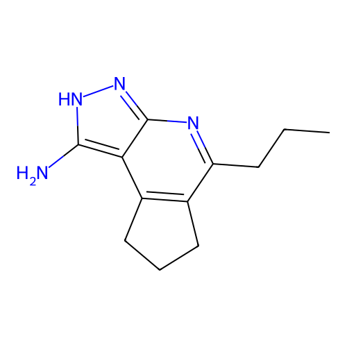5-Propyl-3,6,7,8-tetrahydrocyclopenta[d]pyrazolo[3,4-b]pyridin-1-amine structure
