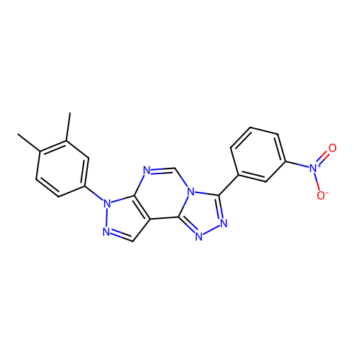 7-(3,4-dimethylphenyl)-3-(3-nitrophenyl)-7H-pyrazolo[4,3-e][1,2,4]triazolo[4,3-c]pyrimidine structure