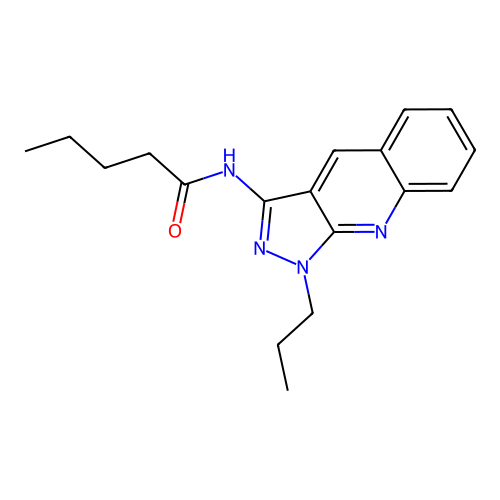 N-(1-propylpyrazolo[3,4-b]quinolin-3-yl)pentanamide structure