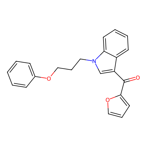 furan-2-yl[1-(3-phenoxypropyl)-1H-indol-3-yl]methanone structure