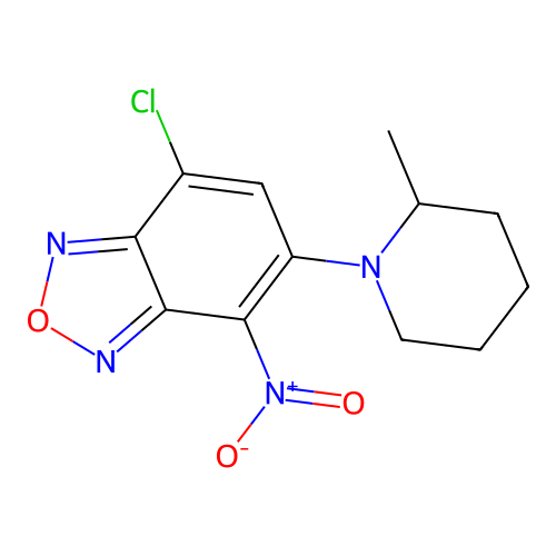 7-Chloro-5-(2-methylpiperidin-1-yl)-4-nitro-2,1,3-benzoxadiazole structure