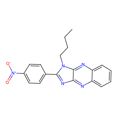 1-butyl-2-(4-nitrophenyl)-1H-imidazo[4,5-b]quinoxaline structure