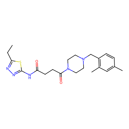 4-(4-(2,4-dimethylbenzyl)piperazin-1-yl)-N-(5-ethyl-1,3,4-thiadiazol-2-yl)-4-oxobutanamide structure