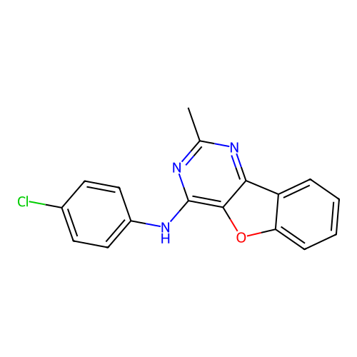4-chloro-N-[(4E)-2-methyl[1]benzofuro[3,2-d]pyrimidin-4(3H)-ylidene]aniline structure