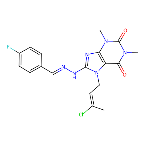 C18H18ClFN6O2 structure