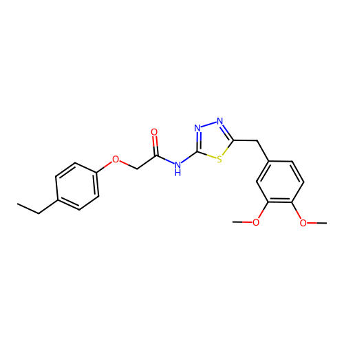 N-(5-(3,4-dimethoxybenzyl)-1,3,4-thiadiazol-2-yl)-2-(4-ethylphenoxy)acetamide structure