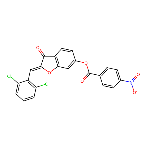 2-[(2,6-Dichlorophenyl)methylene]-3-oxobenzo[3,4-b]furan-6-yl 4-nitrobenzoate structure