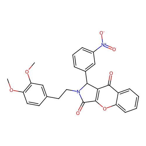 2-(3,4-dimethoxyphenethyl)-1-(3-nitrophenyl)-1,2-dihydrochromeno[2,3-c]pyrrole-3,9-dione structure