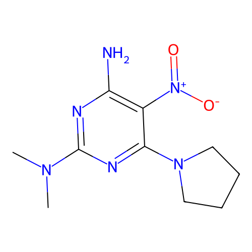 N~2~,N~2~-dimethyl-5-nitro-6-(pyrrolidin-1-yl)pyrimidine-2,4-diamine structure