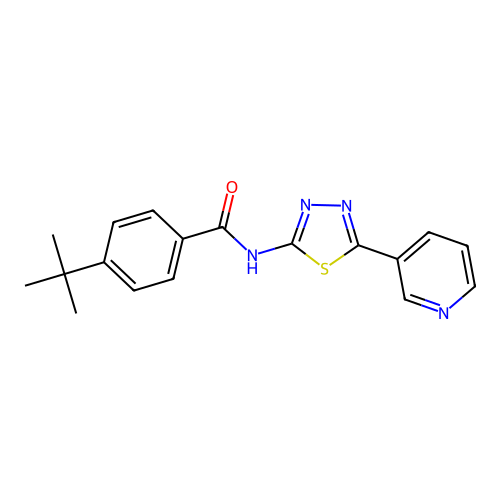 4-tert-butyl-N-[(2Z)-5-(pyridin-3-yl)-1,3,4-thiadiazol-2(3H)-ylidene]benzamide structure