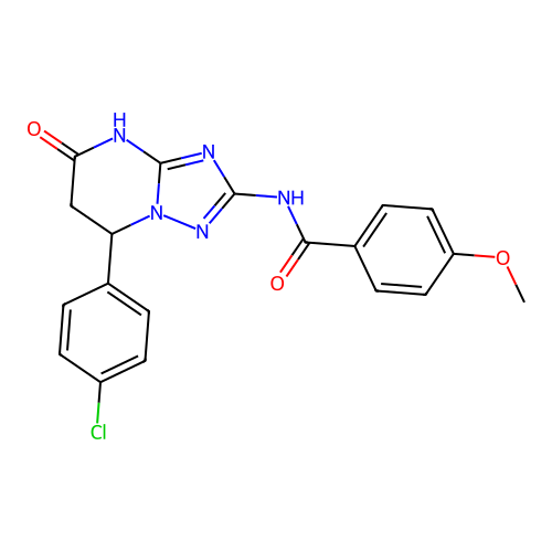 N-(7-(4-chlorophenyl)-5-oxo-4,5,6,7-tetrahydro-[1,2,4]triazolo[1,5-a]pyrimidin-2-yl)-4-methoxybenzamide structure
