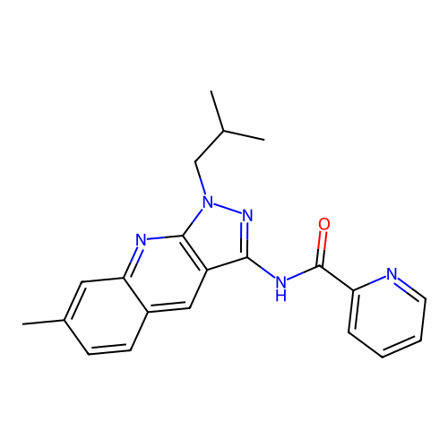 N-(1-isobutyl-7-methyl-1H-pyrazolo[3,4-b]quinolin-3-yl)picolinamide structure