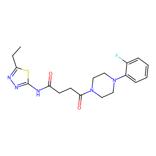 N-(5-ethyl-1,3,4-thiadiazol-2-yl)-4-(4-(2-fluorophenyl)piperazin-1-yl)-4-oxobutanamide structure