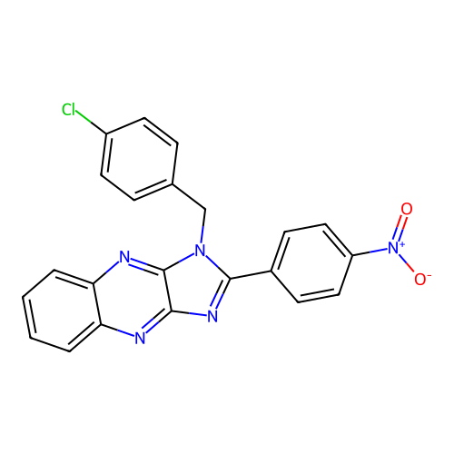 1-(4-chlorobenzyl)-2-(4-nitrophenyl)-1H-imidazo[4,5-b]quinoxaline structure