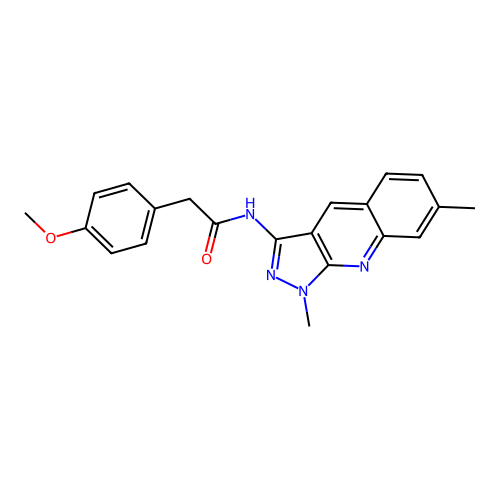 N-(1,7-dimethylpyrazolo[3,4-b]quinolin-3-yl)-2-(4-methoxyphenyl)acetamide structure