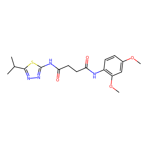 N-(2,4-dimethoxyphenyl)-N'-(5-propan-2-yl-1,3,4-thiadiazol-2-yl)butanediamide structure