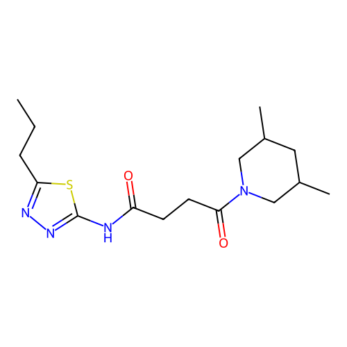 4-(3,5-dimethylpiperidin-1-yl)-4-oxo-N-(5-propyl-1,3,4-thiadiazol-2-yl)butanamide structure