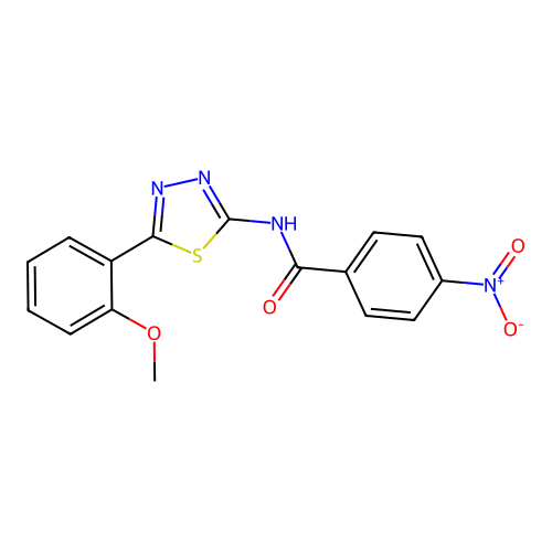N-(5-(2-methoxyphenyl)-1,3,4-thiadiazol-2-yl)-4-nitrobenzamide structure