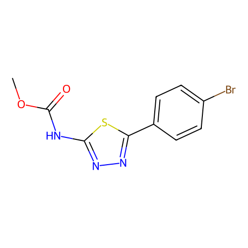 methyl [(2E)-5-(4-bromophenyl)-1,3,4-thiadiazol-2(3H)-ylidene]carbamate structure