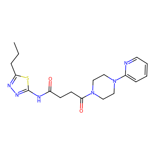 4-Oxo-N-(5-propyl-[1,3,4]thiadiazol-2-yl)-4-(4-pyridin-2-yl-piperazin-1-yl)-butyramide structure
