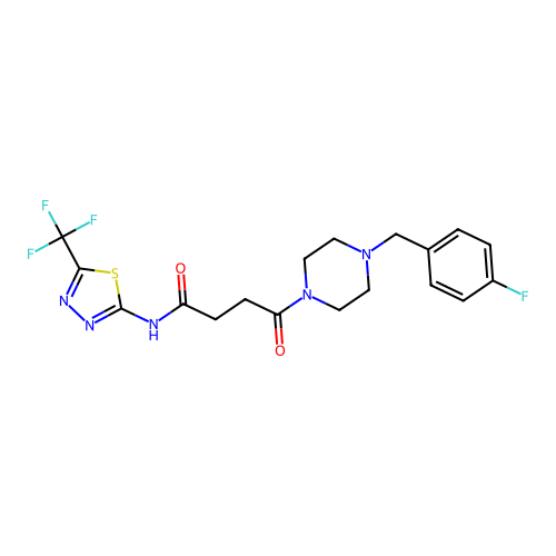 4-(4-(4-fluorobenzyl)piperazin-1-yl)-4-oxo-N-(5-(trifluoromethyl)-1,3,4-thiadiazol-2-yl)butanamide structure
