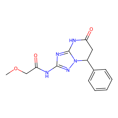 2-methoxy-N-(5-oxo-7-phenyl-3,5,6,7-tetrahydro[1,2,4]triazolo[1,5-a]pyrimidin-2-yl)acetamide structure