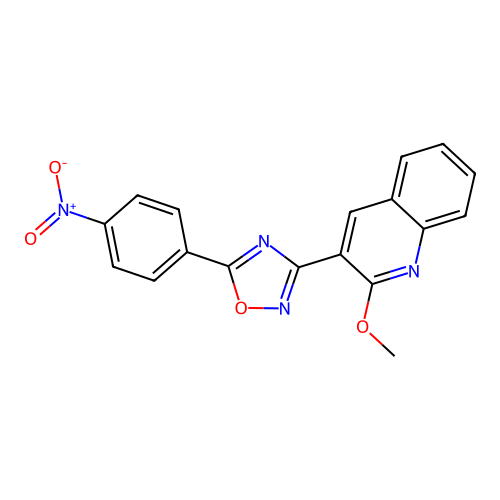 3-(2-Methoxyquinolin-3-yl)-5-(4-nitrophenyl)-1,2,4-oxadiazole structure