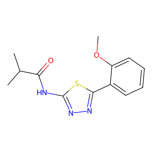 N-[5-(2-methoxyphenyl)-1,3,4-thiadiazol-2-yl]-2-methylpropanamide structure