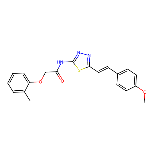 (E)-N-(5-(4-methoxystyryl)-1,3,4-thiadiazol-2-yl)-2-(o-tolyloxy)acetamide structure