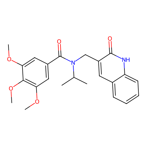 N-((2-hydroxyquinolin-3-yl)methyl)-N-isopropyl-3,4,5-trimethoxybenzamide structure