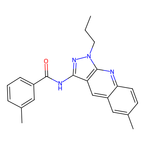 3-methyl-N-(6-methyl-1-propylpyrazolo[3,4-b]quinolin-3-yl)benzamide structure