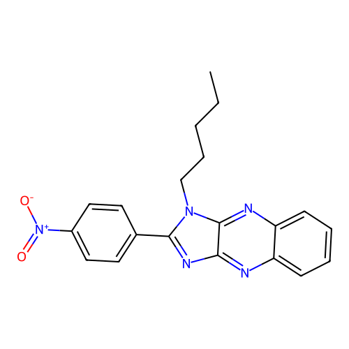 2-(4-nitrophenyl)-1-pentyl-1H-imidazo[4,5-b]quinoxaline structure