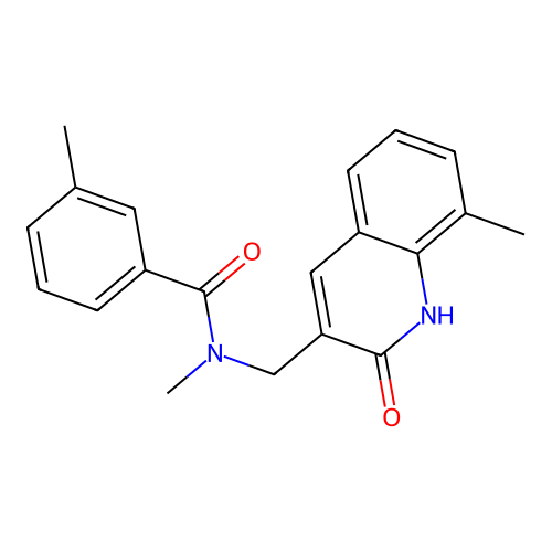 N,3-dimethyl-N-[(8-methyl-2-oxo-1,2-dihydroquinolin-3-yl)methyl]benzamide structure