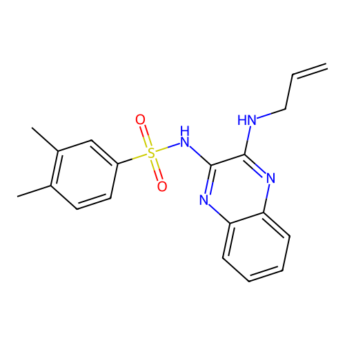 N-(3-(allylamino)quinoxalin-2-yl)-3,4-dimethylbenzenesulfonamide structure