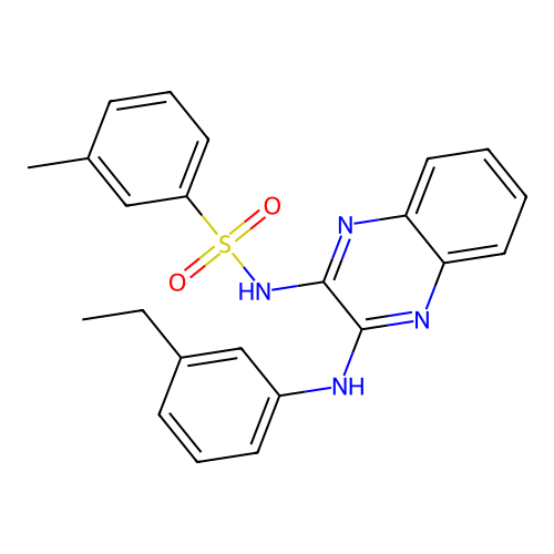 N-(3-((3-ethylphenyl)amino)quinoxalin-2-yl)-3-methylbenzenesulfonamide structure