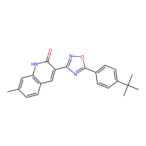 3-[5-(4-Tert-butylphenyl)-1,2,4-oxadiazol-3-yl]-7-methylquinolin-2-ol structure