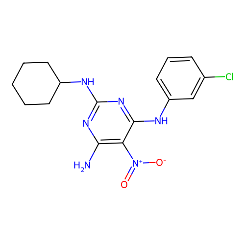 [6-Amino-2-(cyclohexylamino)-5-nitropyrimidin-4-yl](3-chlorophenyl)amine structure