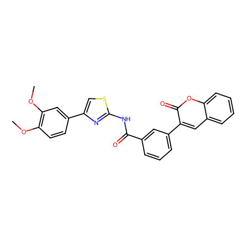 N-[4-(3,4-dimethoxyphenyl)-1,3-thiazol-2-yl]-3-(2-oxo-2H-chromen-3-yl)benzamide structure