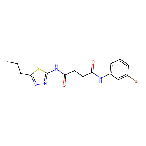 N-(3-bromophenyl)-N'-[(2E)-5-propyl-1,3,4-thiadiazol-2(3H)-ylidene]butanediamide structure
