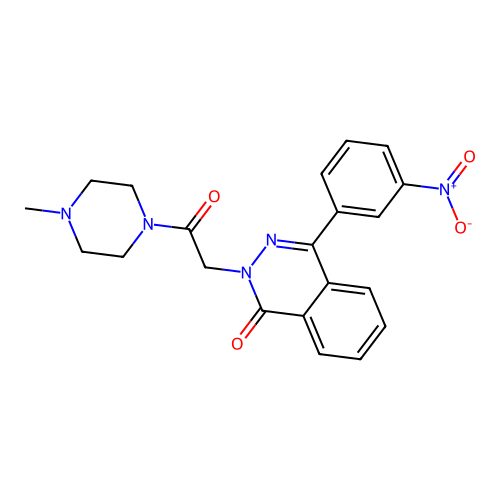 2-[2-(4-methylpiperazin-1-yl)-2-oxoethyl]-4-(3-nitrophenyl)phthalazin-1(2H)-one structure