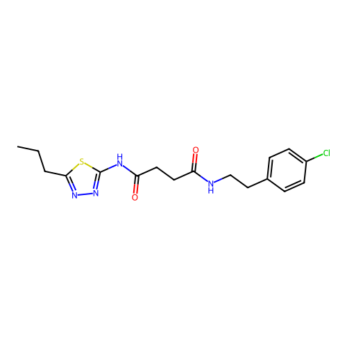 N1-(4-chlorophenethyl)-N4-(5-propyl-1,3,4-thiadiazol-2-yl)succinamide structure