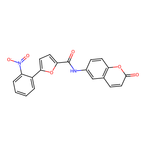 5-(2-nitrophenyl)-N-(2-oxo-2H-chromen-6-yl)furan-2-carboxamide structure