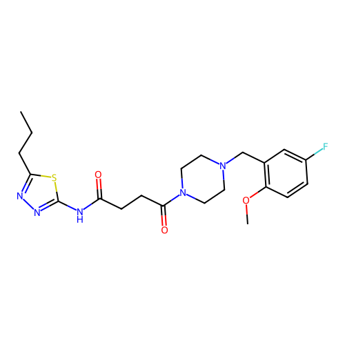 4-(4-(5-fluoro-2-methoxybenzyl)piperazin-1-yl)-4-oxo-N-(5-propyl-1,3,4-thiadiazol-2-yl)butanamide structure