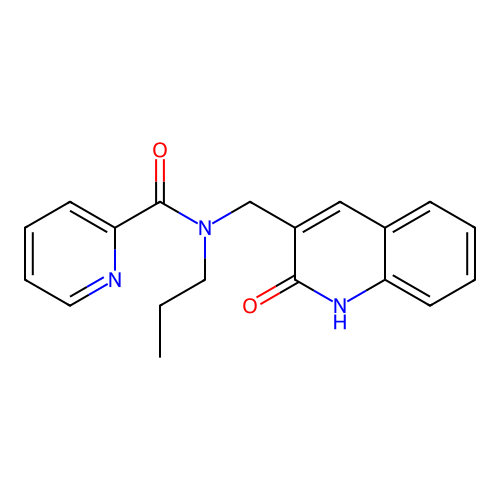 N-[(2-oxo-1,2-dihydroquinolin-3-yl)methyl]-N-propylpyridine-2-carboxamide structure