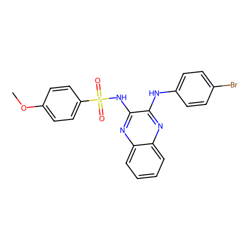 N-(3-((4-bromophenyl)amino)quinoxalin-2-yl)-4-methoxybenzenesulfonamide structure