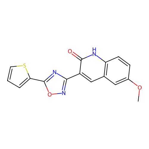 6-Methoxy-3-(5-(thiophen-2-yl)-1,2,4-oxadiazol-3-yl)quinolin-2-ol structure